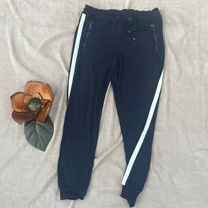 Coldwater Creek Black Striped Jogger Sweats Corded Waists - Size 8
